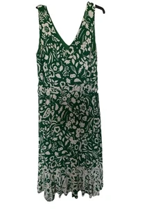 Boden Jersey Maxi Dress Size 18 Green And White Floral Fabric - Picture 1 of 6
