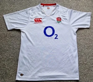 Canterbury England Rugby Shirt XL White  Home Jersey Rose Training - Picture 1 of 15