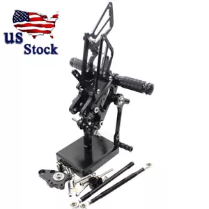 For Honda CBR600RR 2003-2006 CNC Adjustable Footpegs Footrests Rearsets Black - Picture 1 of 6