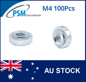 M4�SELF CLINCHING NUT ROUND SWAGE INSERT STEEL ZINC PLATED PSM P-S-M4-0-Z�100PCS - Picture 1 of 4