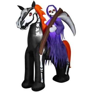HALLOWEEN 10' GEMMY CORTOCIRCUITO ANIMADO GRIM REAPER CABALLO Inflable soplado por aire - Imagen 1 de 3