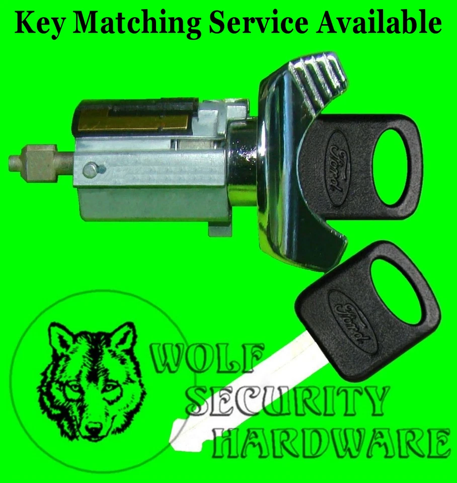 Interruptor de llave de encendido Ford Lincoln Mercury cilindro de bloqueo cromado 2 llaves con logotipo Ford Foto 1 de 2