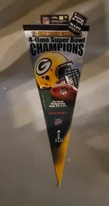 Super Bowl Champions 4 Time/13 Time Green Bay Packers 12x30 Pennant Brand New - Picture 1 of 1