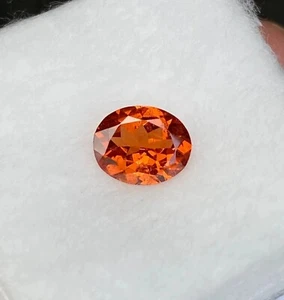 Orange Garnet Spessartite Garnet 8-9 Ct Natural Certified Loose Oval Gemstone - Picture 1 of 6