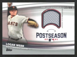 Logan Webb 32/99 2022 Topps Series One Postseason Performance Relic Giants - Picture 1 of 2