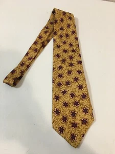 Corbata vintage también conocida como Eddie Bauer para hombre 100 % seda, marrón/borgoña/bronceado/flores azules - Imagen 1 de 6