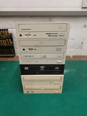 5x CD DVD CDRW DVDRW PATA IDE CD-ROM Drive Beige JOBLOT - Retro Vintage - Image 1 of 2