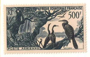 Estampilla de correo aéreo de aves Scott C37 1953 África ecuatorial francesa como nueva MNH - Imagen 1 de 1