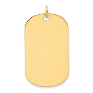 14k 14kt Yellow Gold Plain .018 Gauge Engraveable Dog Tag Disc Charm PENDANT - Picture 1 of 1