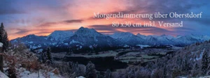 Leinwandbild aus Oberstdorf "Morgendämmerung über Oberstdorf" 80x30 cm - Bild 1 von 1
