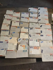 Vintage Lot 1949 Love Letters Darling Army Airmail Rare STAMPS EUROPE ITALY ETC - Picture 1 of 11