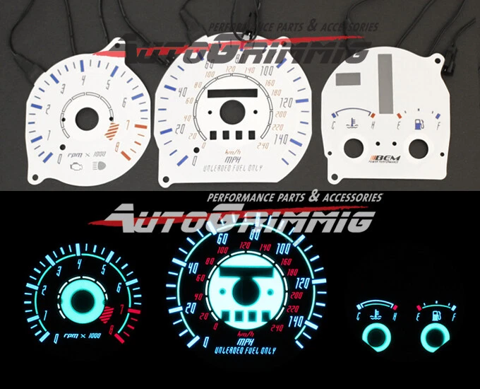 White Indiglo Glow Gauge Gauges Set for 1993-1997 Mazda MX-6 626 Auto Trans. AT - Изображение 1 из 1