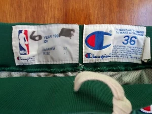 Vintage 91'/92' Milwaukee Bucks Champion Green Orlando Woolridge Warm-up Pants - Picture 1 of 11
