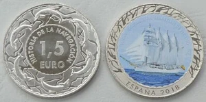 1,5 Euro Spanien 2018 Geschichte der Schifffahrt Juan Sebastián Elcano unz. - Bild 1 von 1