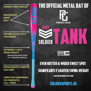 Nuevo bate de béisbol 2025 Soldier Tank -3 33/30 BBCOR BB-1-25-CHG - Imagen 1 de 8