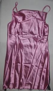 Shein pink satin w/sheer black lace back night gown slip sleep dress S kawaii - Picture 1 of 4