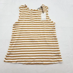 Grünes Envelope Damen-Tanktop Größe XS elfenbein gold gestreift zum Binden - Bild 1 von 6