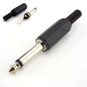 6.35mm 2 Pole Mono Amplifier Plug 2 Pin Microphone jack plug-in Audio Connector - Picture 1 of 7