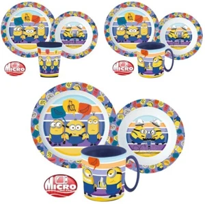 Minions Children's Dinnerware Set 3 Pcs. Breakfast Set Dish Set Microwave ☆ - Picture 1 of 3