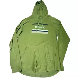 Hurley Hoodie Mens Medium Green Light Weight Surf Skateboarding Pocket EUC - Picture 1 of 6