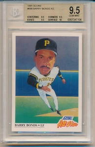 1991 Score Barry Bonds (All-Star Card) (#668) (Subs 1-10/3-9.5's) BGS9.5 - Picture 1 of 1