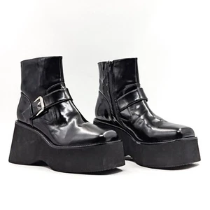 Stivali Jeffrey Campbell Wmn Muddled Chunky Platform retrò neri platform taglia 11 - Foto 1 di 9
