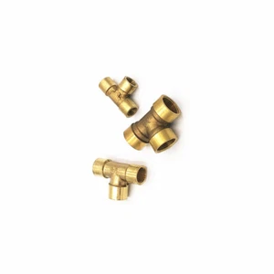BSPP Brass T Tee 3 Way Pipe Fittings 1/8" 1/4" 3/8" 1/2" 3/4" Connector Adapter - Picture 1 of 4