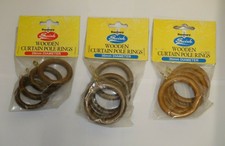 Pack of 8 Swish Wooden CURTAIN POLE RINGS 28mm / 35mm Walnut / Teak Effect
