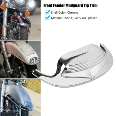 Guarnição de ponta de para-lama dianteiro clássico cromado para Harley FLHR Road King 1980-13 - Imagem 1 de 4