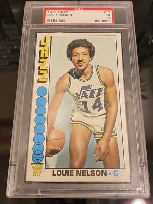 PSA 5 1976 TOPPS Basketball #17 LOUIE NELSON {Near flawless slab} Utah Jazz NICE - Image 1 of 4