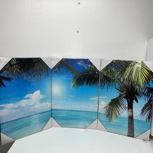 3 paneles de lona arte de pared para sala de estar - playa océano tropical cielo azul - 16x24 - Imagen 1 de 5