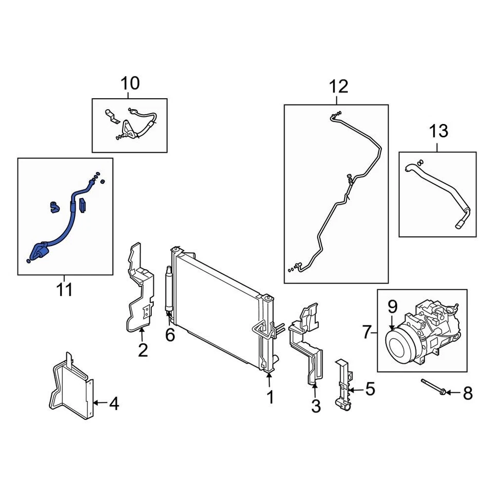 For Infiniti G37 2009-2013 Infiniti 924803WK0A A/C Refrigerant Suction Hose Foto 1 de 4