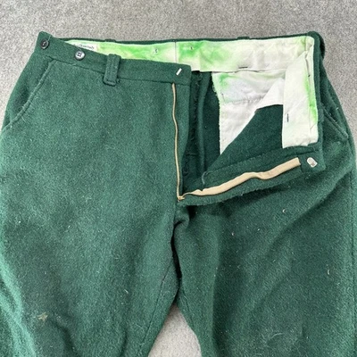 VINTAGE Northway Pants Mens 38x28 Green Heavy Wool Blend Hunting Outdoor 90s - Image 1 of 4