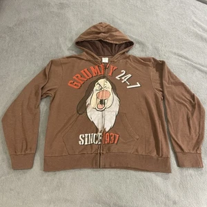 Disney Store GRUMPY 24-7 Mujer L Cremallera Completa Sudadera con Capucha Marrón - Imagen 1 de 9
