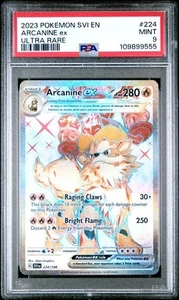 2023 POKEMON SVI EN-SCARLET & VIOLET #224/198 ARCANINE ex ULTRA RARE PSA 9 - Picture 1 of 2