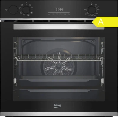 Backofen Einbau 60cm Edelstahl 72L A Teleskopauszug 8 Heizarten Schwarz - Bild 1 von 4