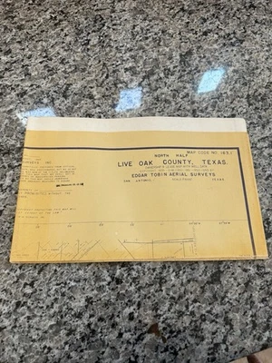 Live Oak County TEXAS North Half Edgar Tobin Aerial Surveys Map Oil Gas Wells - Image 1 of 4