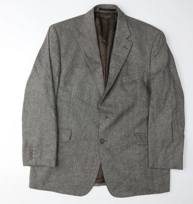 Marks and Spencer Men's Grey Wool Blazer Size 44R - Image 1 of 4