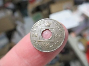 Moneda de 1 mil de Hong Kong 1866 - Muy buen estado - Rara - Imagen 1 de 4
