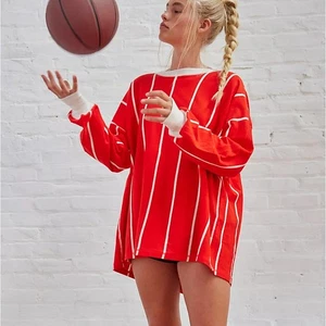 NUEVO CON ETIQUETAS MOVIMIENTO FREE PEOPLE Juego en casa Capa a rayas Top Espalda dividida XS Combo Rojo - Imagen 1 de 5