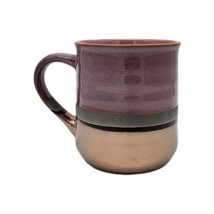 Gibson Home Copper Tonal 18 oz Large Purple/Pink Copper Stoneware Coffee Mug NEW - Picture 1 of 8