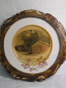 Antique Plate Schoolhouse In Mecca, IN Wabash Co 1874 Hollow Log Wooden Frame - Picture 1 of 15