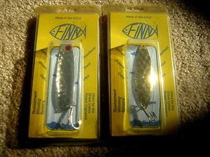 TWO (2) NEW RARE Finn Trolling Spoon Genuine Silver/Gold Plating Asst Colors-NIP - Picture 1 of 3