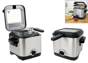 1.5L COMPACTA 900W ACERO INOXIDABLE ELÉCTRICO FREIDORA GRASA PROFUNDA SARTÉN ANTIADHERENTE NUEVA - Imagen 1 de 7