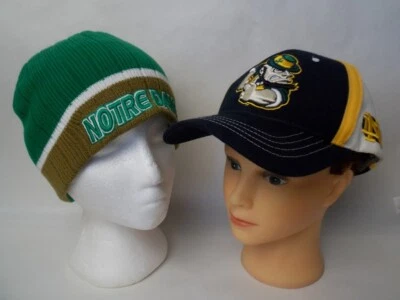 Notre Dame Fighting Irish Vintage College Football Hat & Toque Lot Pre-owned EUC - Image 1 of 4