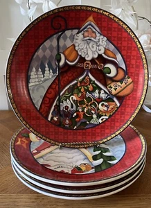 Set Of 4 Holiday Traditions by Certified DINNER PLATE 11 1/2" Jim Shore Santa - Picture 1 of 13