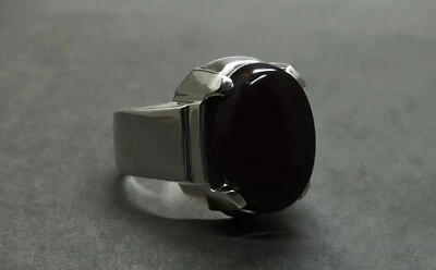 Anillo Aqeeq natural hecho a mano de plata esterlina 925 rojo sangre real cornalina para hombre Foto 1 de 4