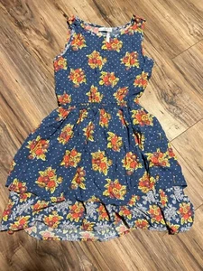 Matilda Jane 435 Girls Rose Polka Dot Top of the Class Tiered Dress Size 12 Blue - Picture 1 of 2