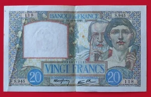 Banknote 20 Franken WISSENSCHAFT UND ARBEIT 22.8.1940 - Bild 1 von 2