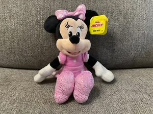 Disney Junior Minnie Mouse 10 Zoll Stofftier Plüsch rosa gepunktetes Kleid neu mit Etikett - Bild 1 von 10